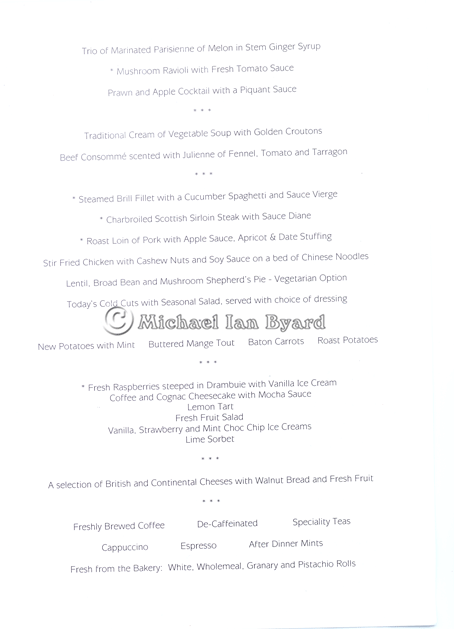 Oriana Dinner Courses